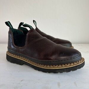 Georgia Boot Giant Romeo Brown Leather Work Shoes Mens 11 W GR262 Slip On Boots